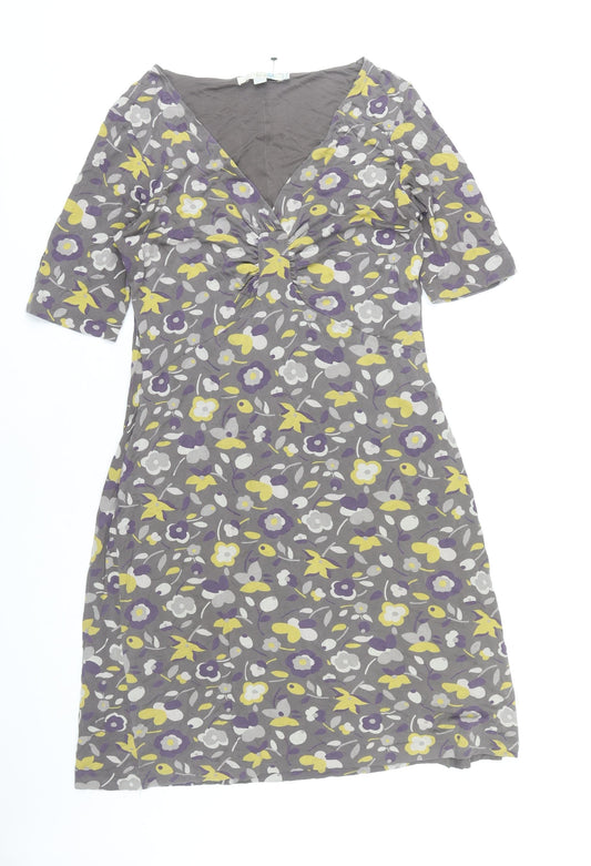 Boden Women’s Multicoloured Floral A-Line Knee Length Dress UK 10