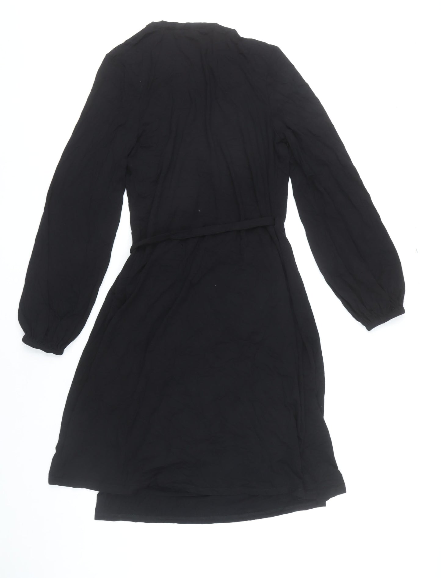 Boden Women’s Black Knee Length Wrap Dress Size 16 Viscose Stretch