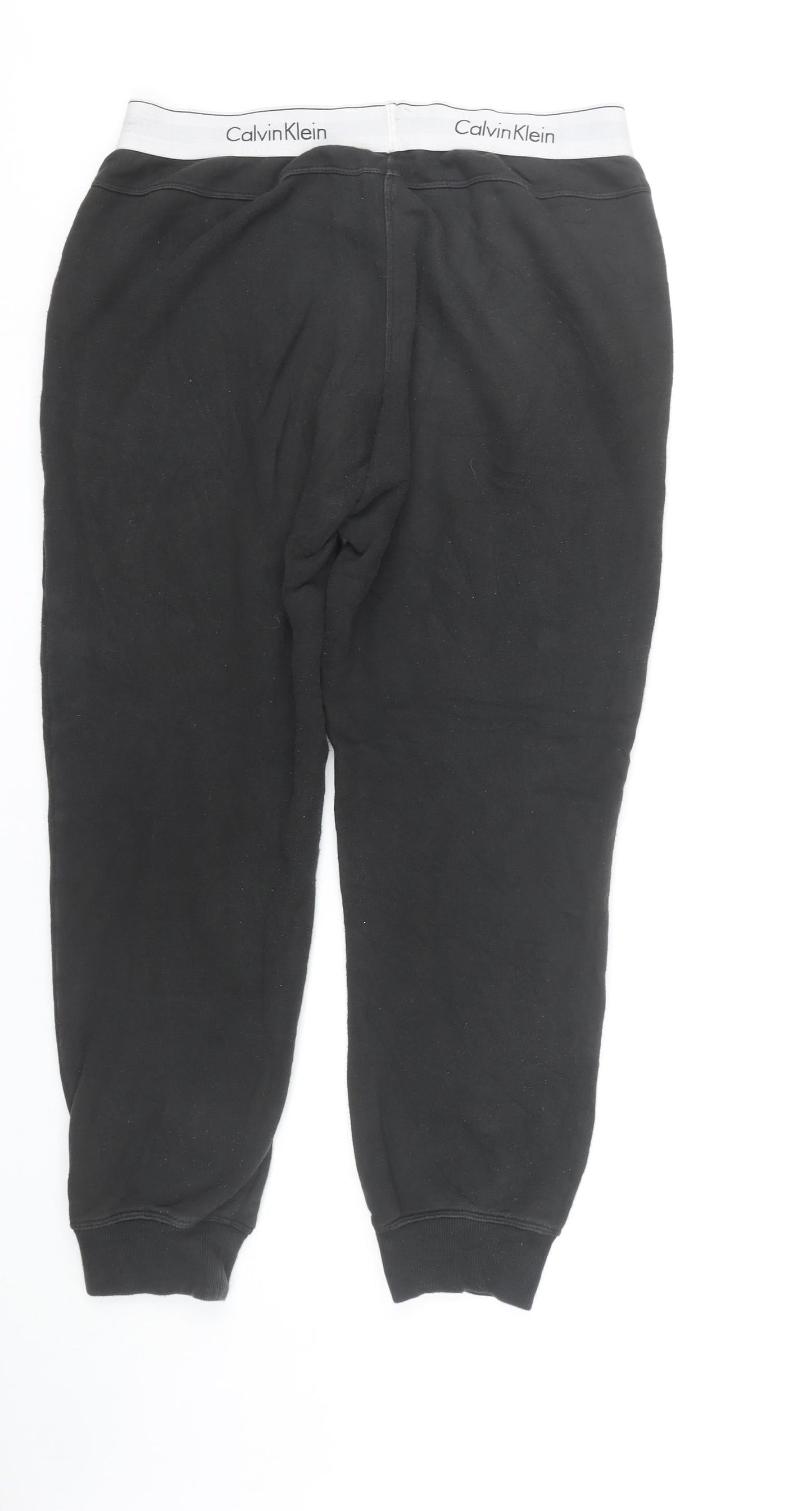 Calvin Klein Women's Black Jogger Trousers M Cotton Elastane