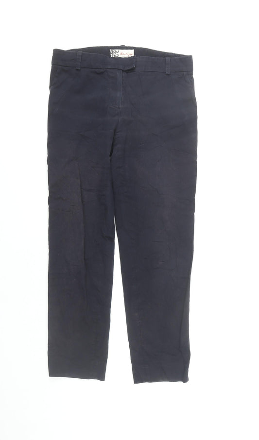 Jaeger Women’s Blue Chino Trousers Size 8 Slim Fit Mid Rise Twill