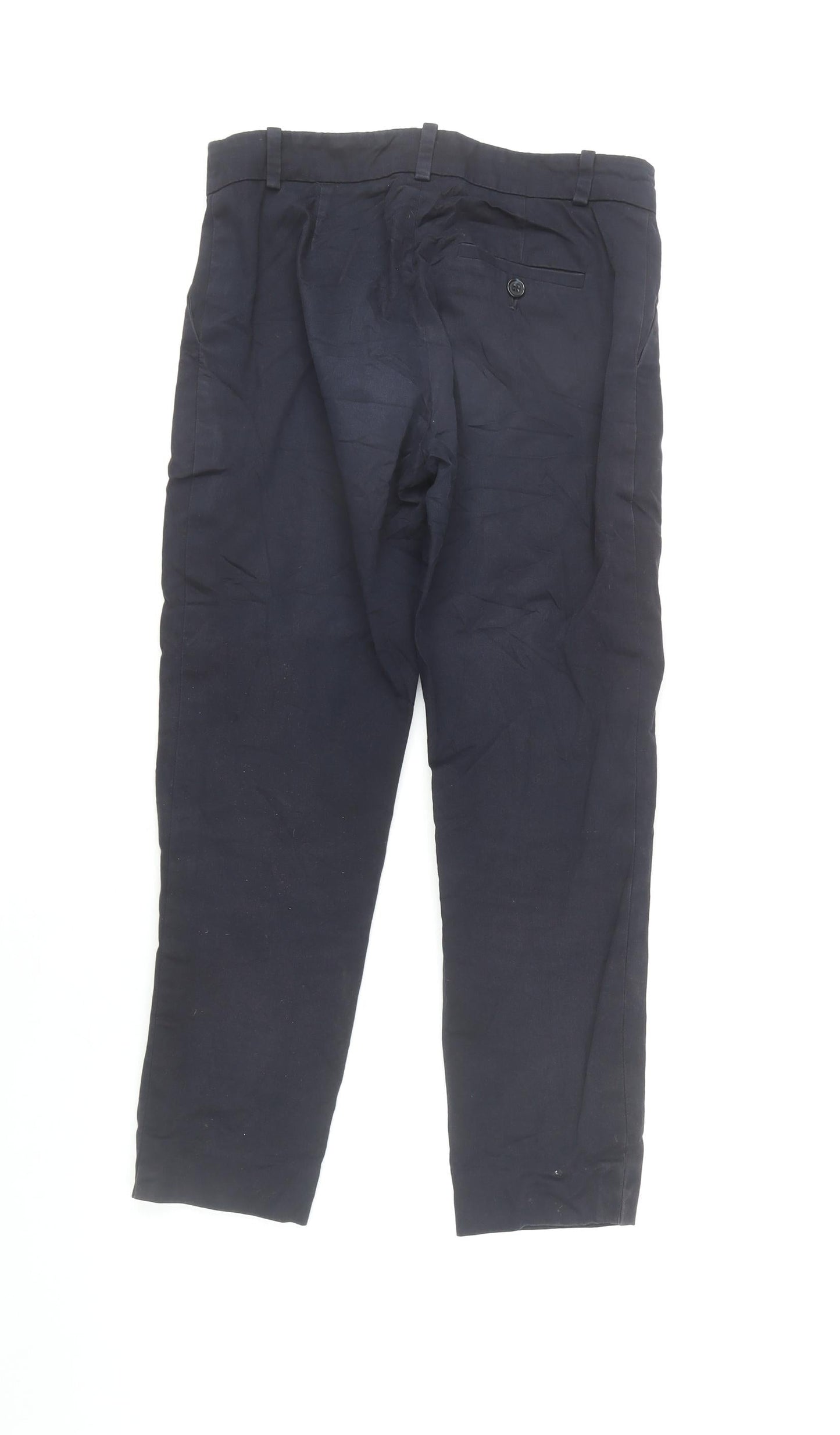 Jaeger Women’s Blue Chino Trousers Size 8 Slim Fit Mid Rise Twill