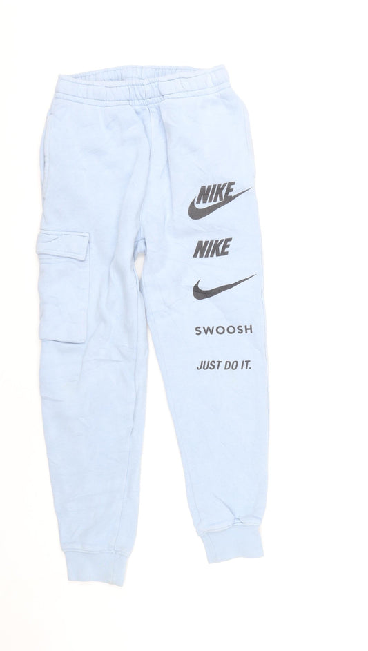 Nike Women's Blue XS Fleece Jogger Trousers with Cargo Pocket