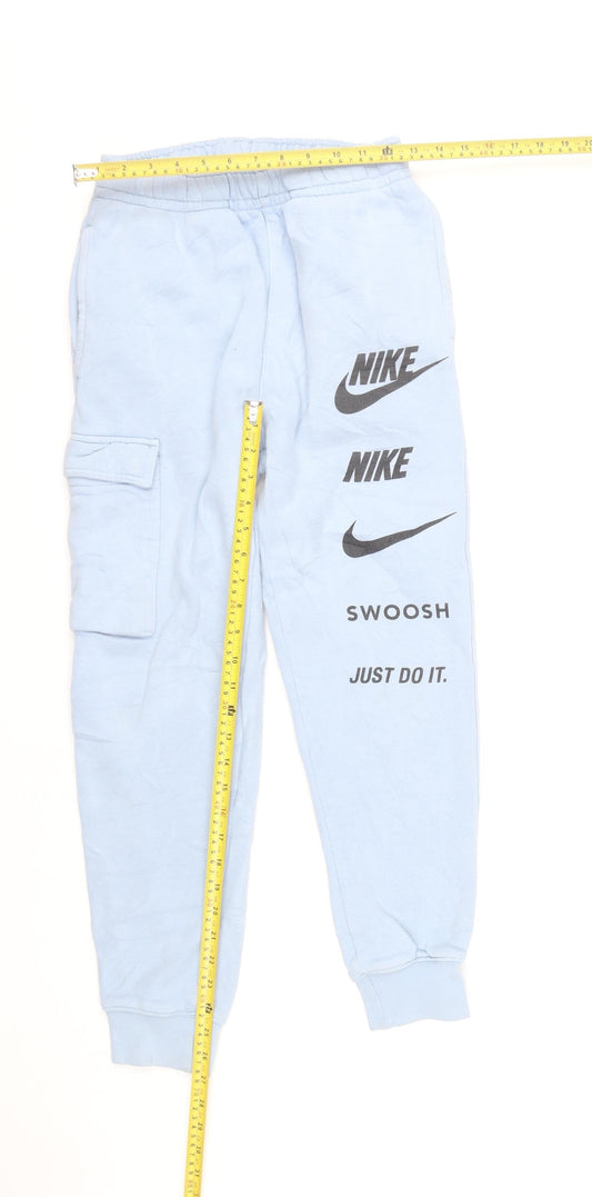 Nike Women's Blue XS Fleece Jogger Trousers with Cargo Pocket