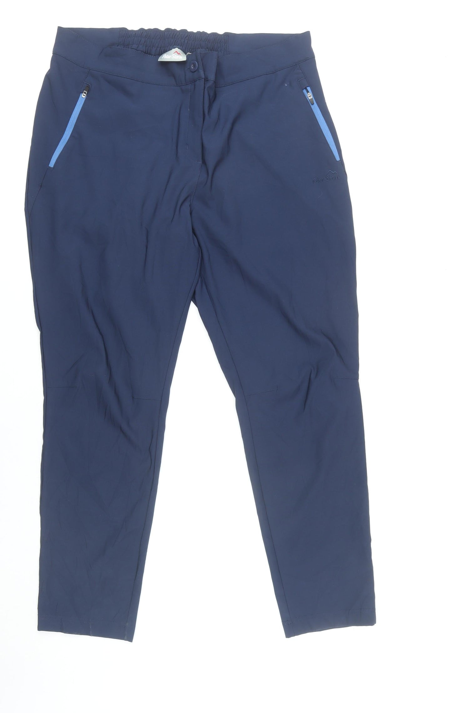 Peter Storm Womens Blue Size 18 Straight Leg Elastic Waist Trousers