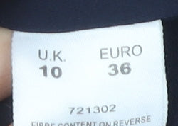 Eastex Women's Navy Blue Size 10 Button-Up 3/4 Sleeve Top