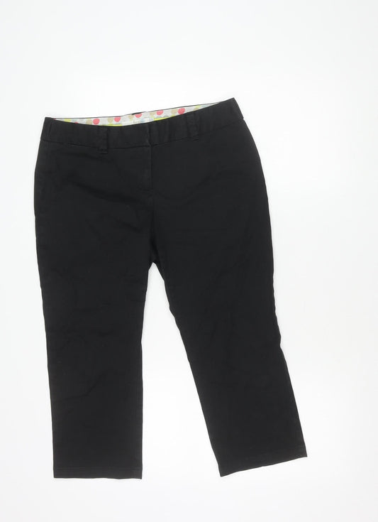 Boden Women Black Size 12 Plus Capri Straight Twill Trousers