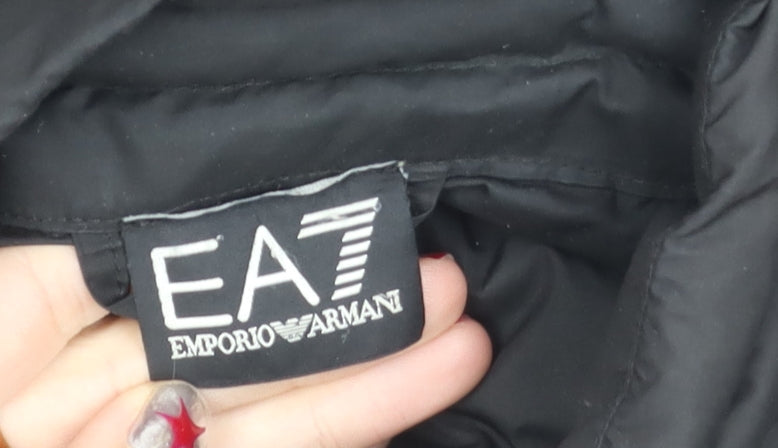 Emporio Armani EA7 Men's Black Puffer Jacket L Polyamide Full Zip
