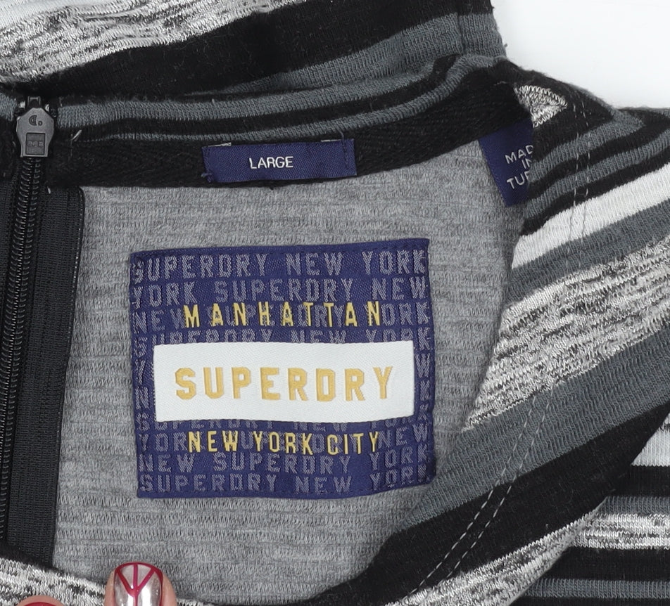 Superdry Women’s Multicoloured Stripe Bodycon Dress Size 14 Knee Length