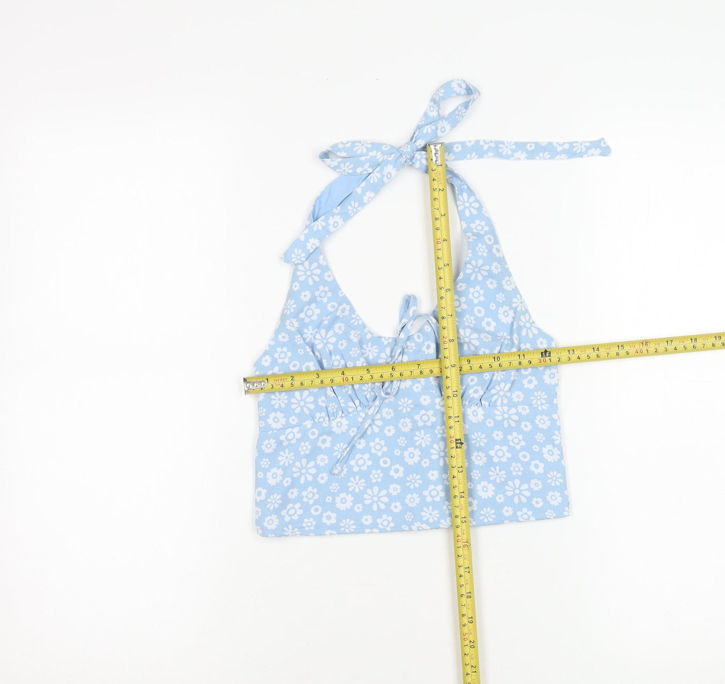 Hollister Women’s Blue Floral Halter Camisole Tank Top XS Summer