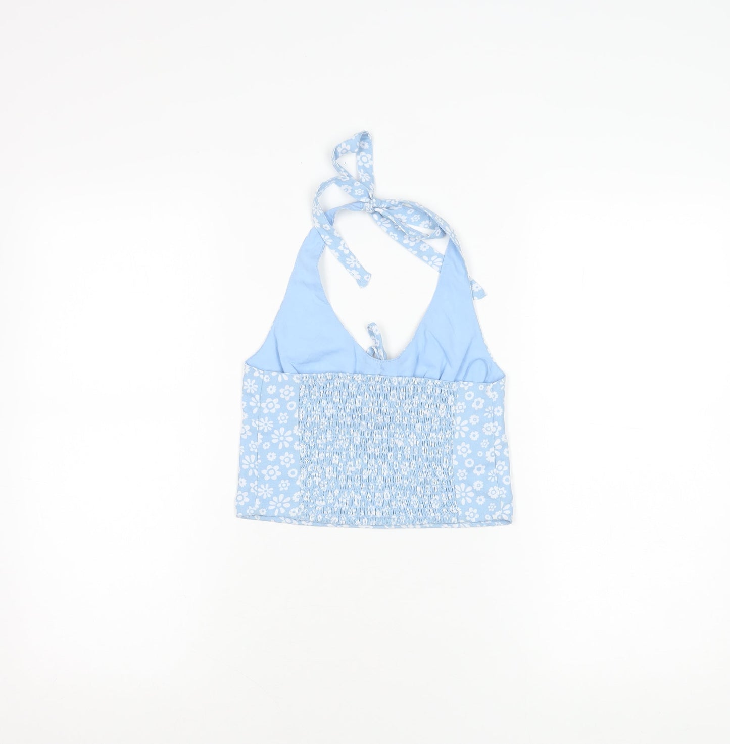 Hollister Women’s Blue Floral Halter Camisole Tank Top XS Summer