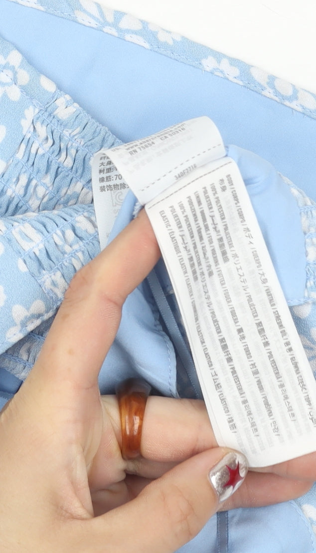 Hollister Women’s Blue Floral Halter Camisole Tank Top XS Summer