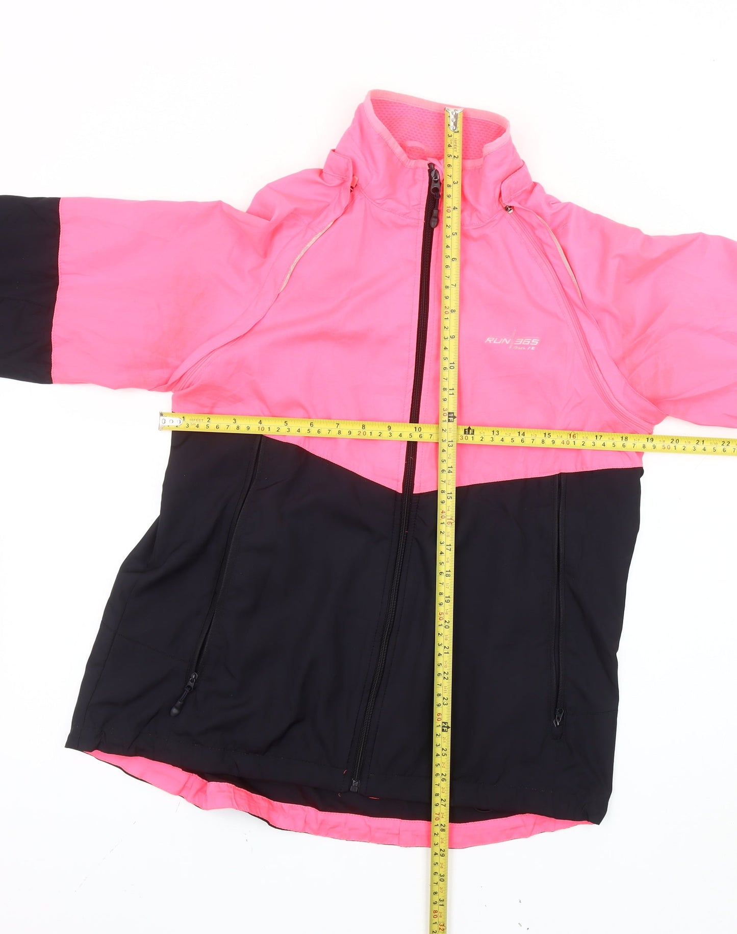 RUN365 Pulse Women's Pink & Black Size 16 Colourblock Track Jacket
