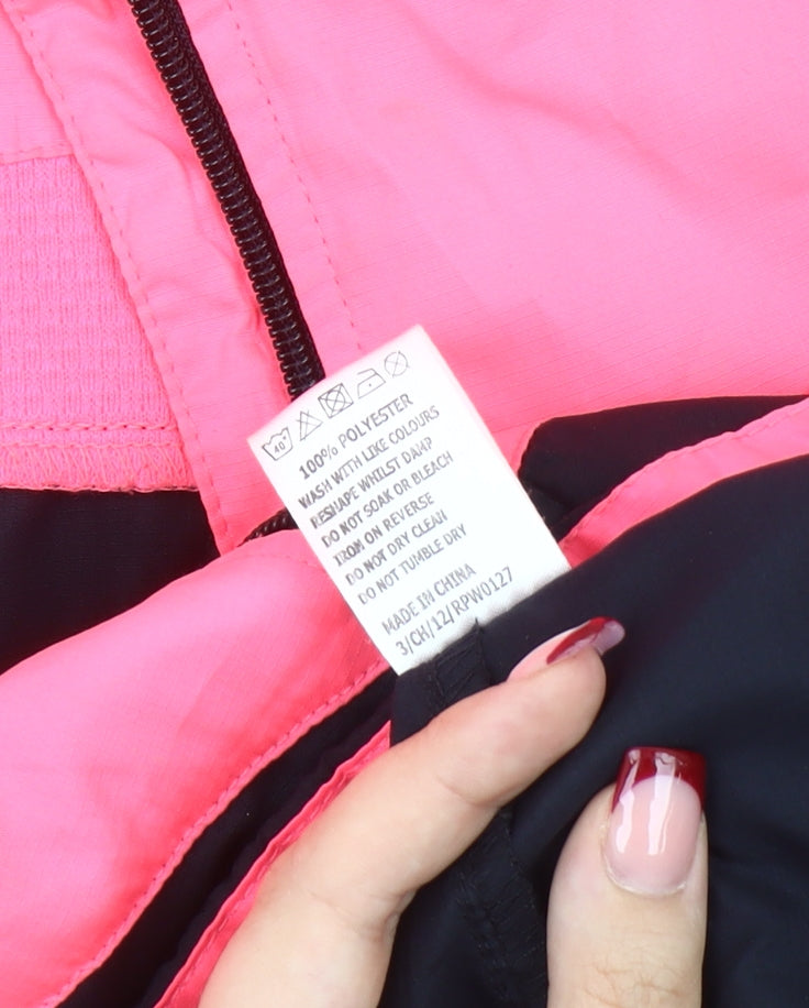 RUN365 Pulse Women's Pink & Black Size 16 Colourblock Track Jacket