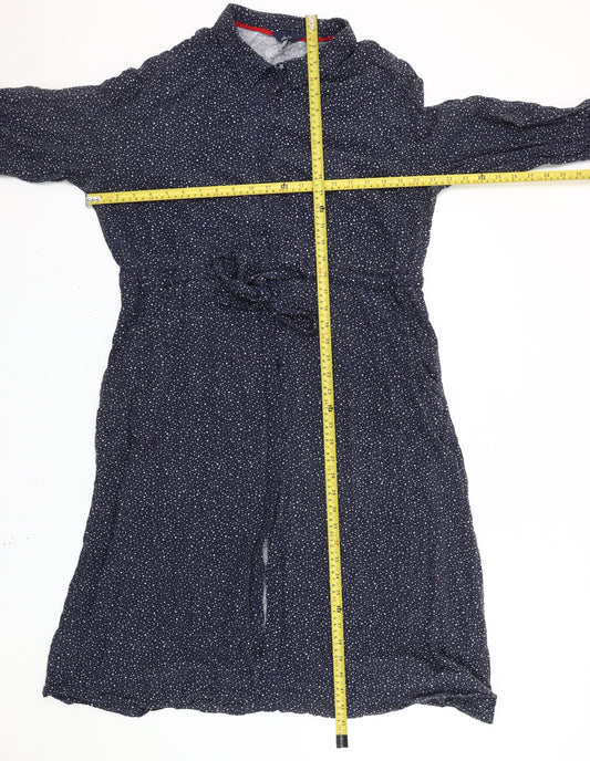 Joules Women's Blue Polka Dot Collared Shirt Dress Size 18