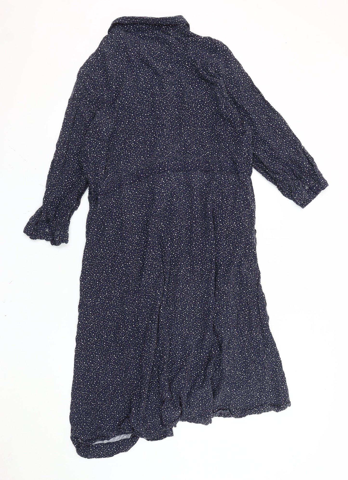 Joules Women's Blue Polka Dot Collared Shirt Dress Size 18