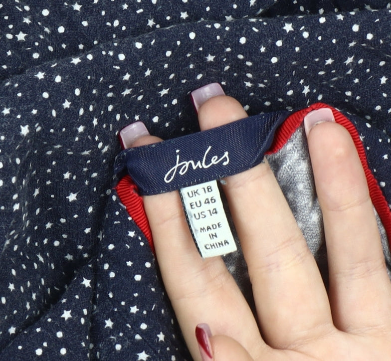 Joules Women's Blue Polka Dot Collared Shirt Dress Size 18