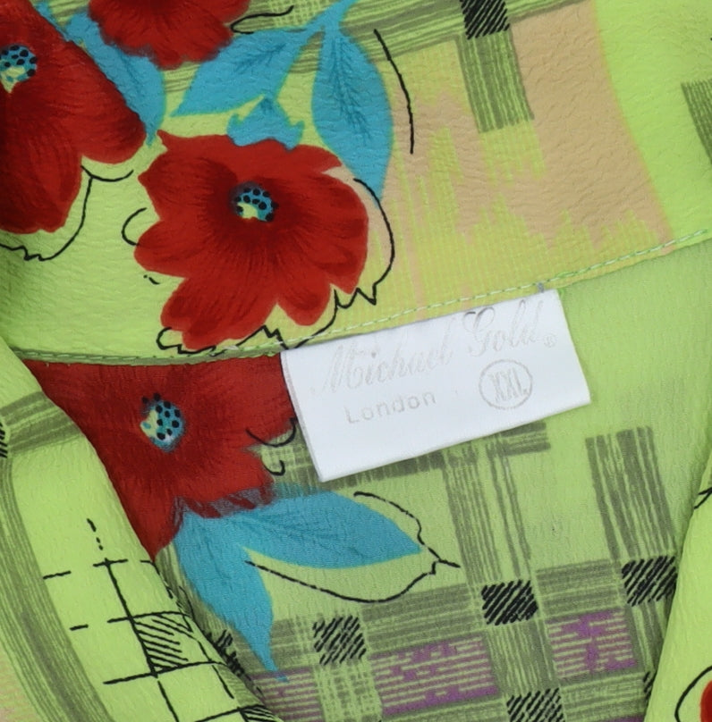 Michael Gold Women’s Multicoloured Floral Hawaiian Button-Up Shirt XL