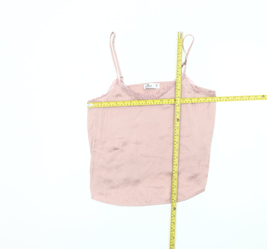 Hollister Women’s Pink Lace Trim Camisole Tank Top Size M