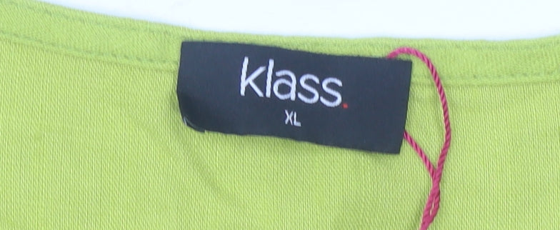 Klass Women’s Green Linen Blend Sleeveless Tunic Blouse XL