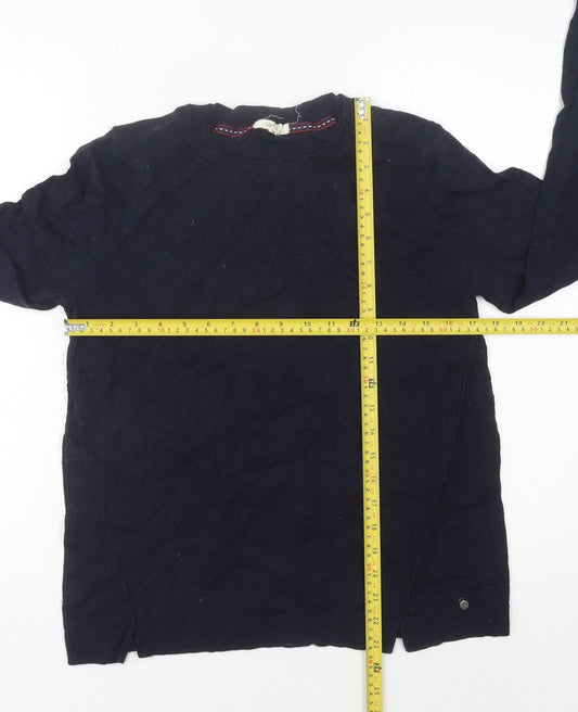 White Stuff Women's Blue Cotton Crew Neck Jumper Size 12