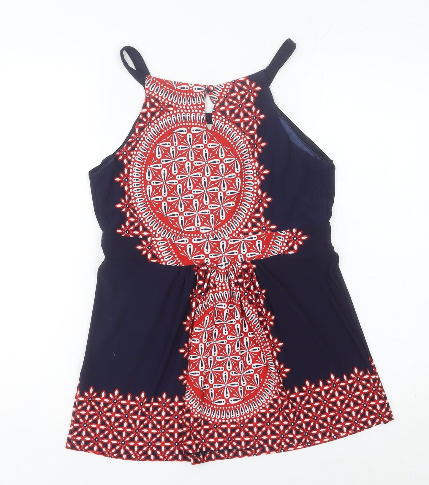 Klass Women’s Blue Aztec Halter Camisole Tank Top Size S