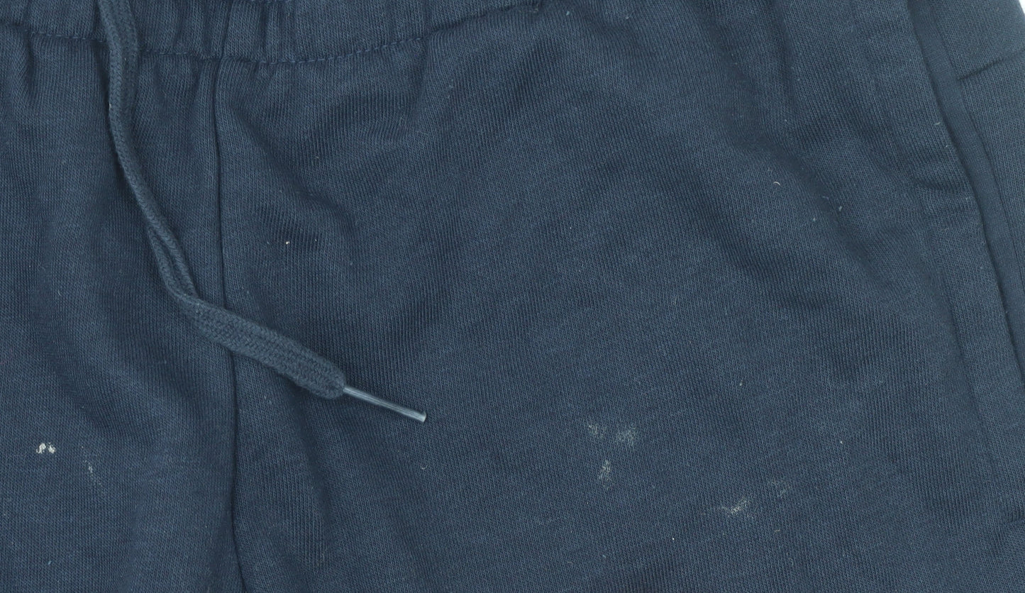 Adidas Womens Blue Jogger Trousers Size 8-10 Cotton Blend Logo