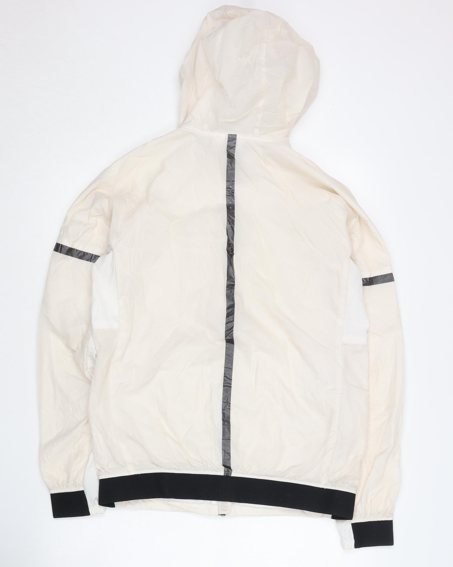 Adidas Men’s Ivory M Windbreaker Jacket Hooded Lightweight Activewear