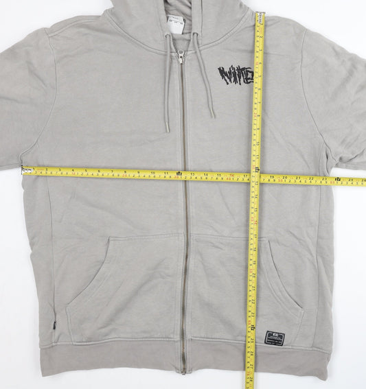 Nike Men’s Grey Skull Graphic Full Zip Hoodie 2XL Regular Fit