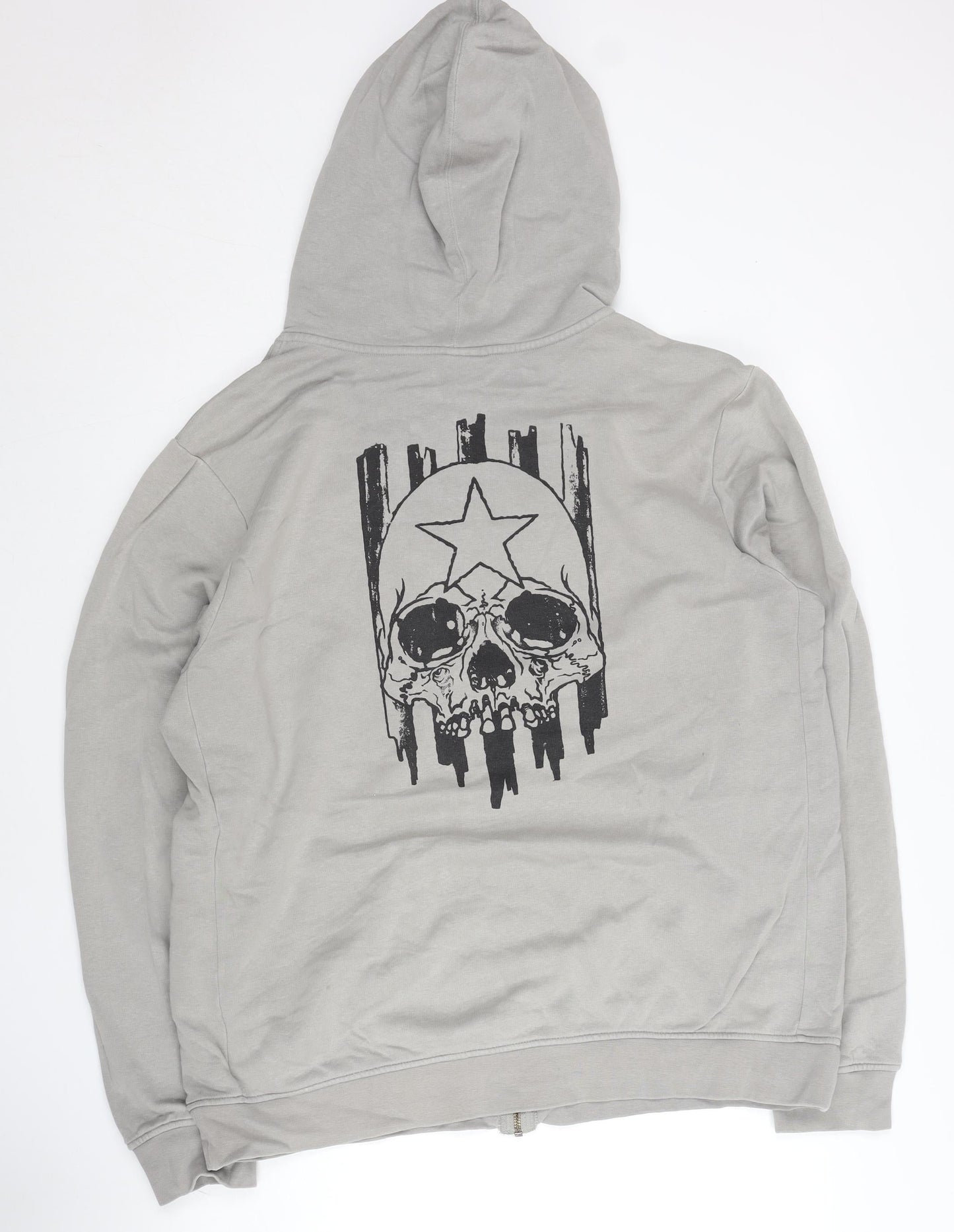 Nike Men’s Grey Skull Graphic Full Zip Hoodie 2XL Regular Fit