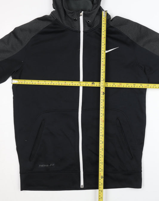 Nike Men’s Black Therma-Fit Full Zip Hoodie M Reflective Logo