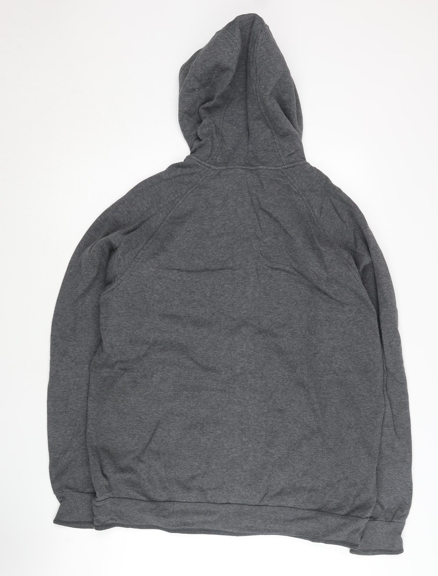 Adidas Men’s Grey Full Zip Hoodie L Fleece Logo Pockets Sportswear