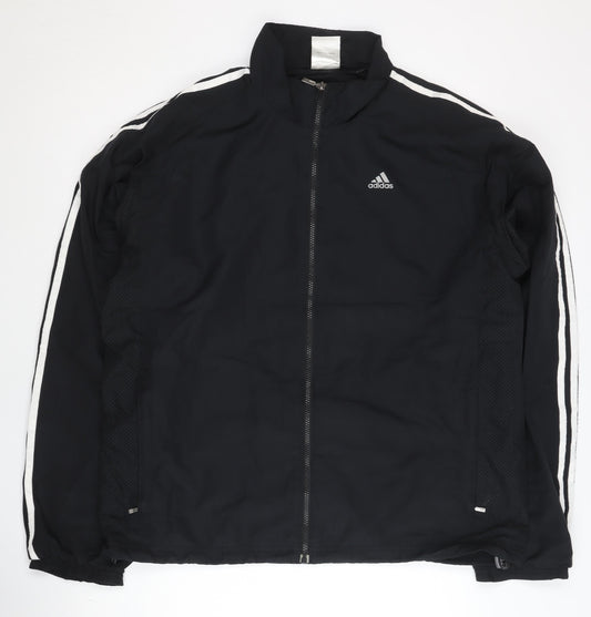 Adidas Men's Black L Track Jacket Full Zip Sports Mid-Length