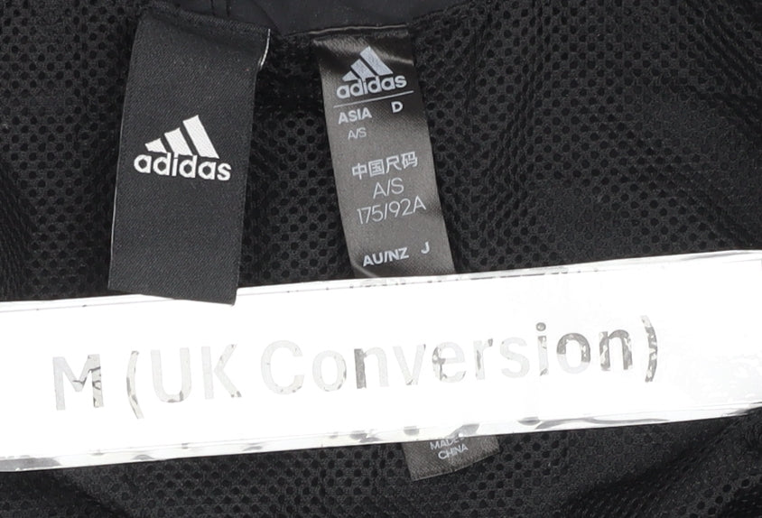 Adidas Men's Black M Track Jacket Full Zip Sports Mid-Length