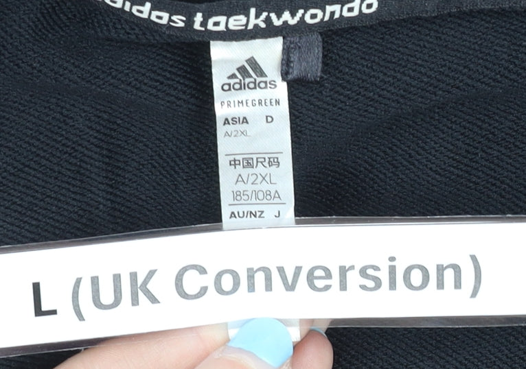 Adidas Men's Black L Track Jacket Full Zip Sportswear