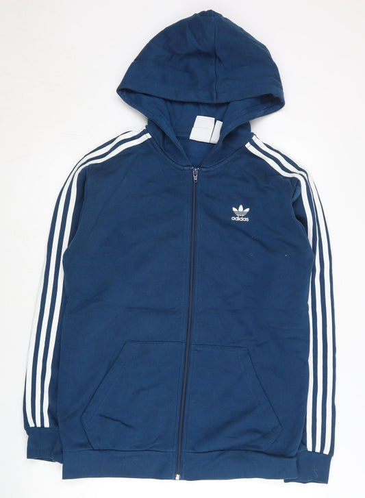 Adidas Men’s Blue Full Zip Hoodie M Regular Fit Long Sleeve