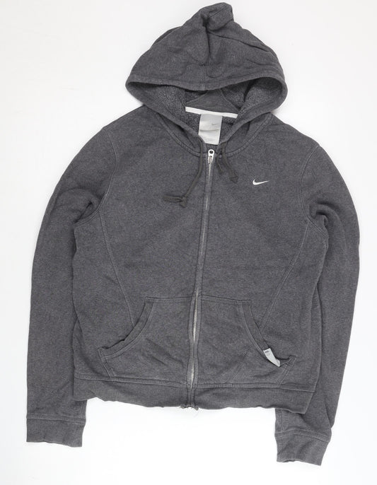 Womens UK L Regular Nike Grey Full Zip Hoodie