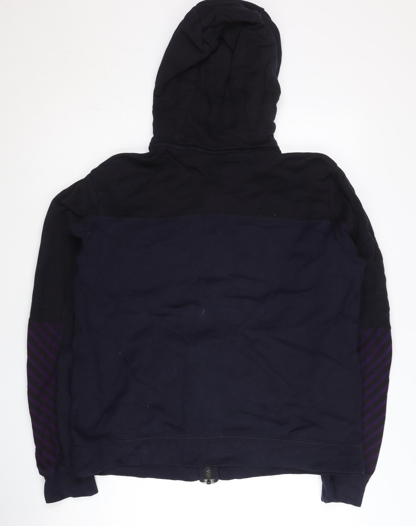 Nike Unisex Adults Blue XL Full Zip Cotton Hoodie with Logo