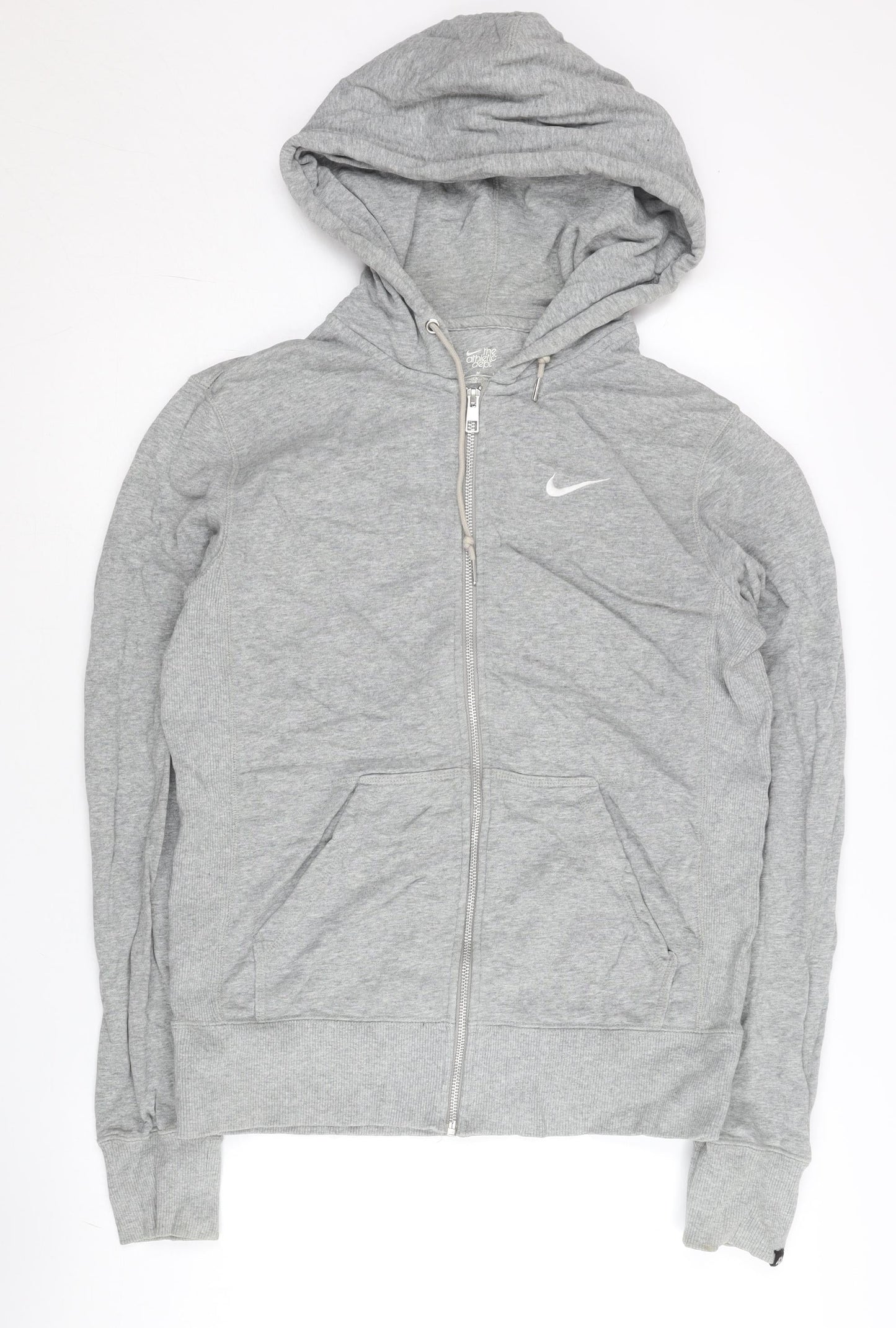 Nike Women's Grey Full Zip Hoodie - M - Cotton, Hooded, Sportswear