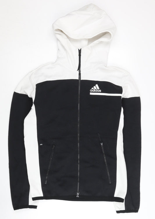 Adidas Men’s Black Full Zip Hoodie M Regular Fit Jersey