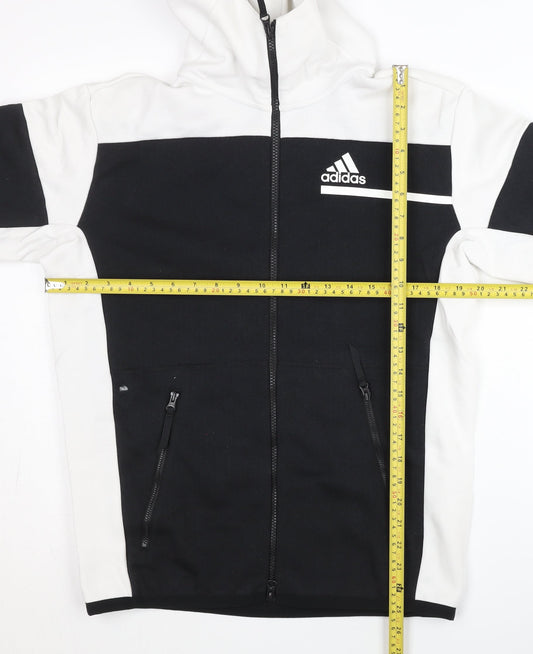 Adidas Men’s Black Full Zip Hoodie M Regular Fit Jersey