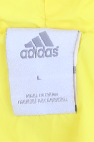 Adidas Men’s Blue Yellow Track Jacket L Colourblock Hooded Full Zip