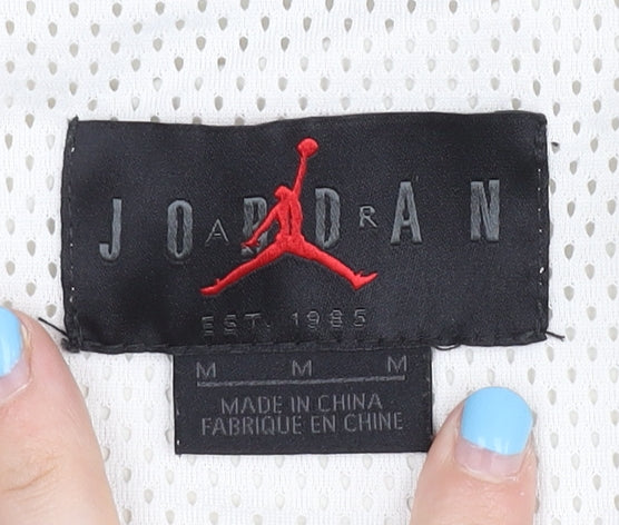 Jordan Men's Ivory Colourblock M Windbreaker Jacket Hooded Full Zip