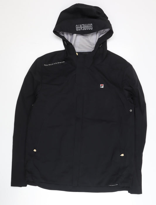 FILA Men's Black Hooded Waterproof Softshell Jacket M