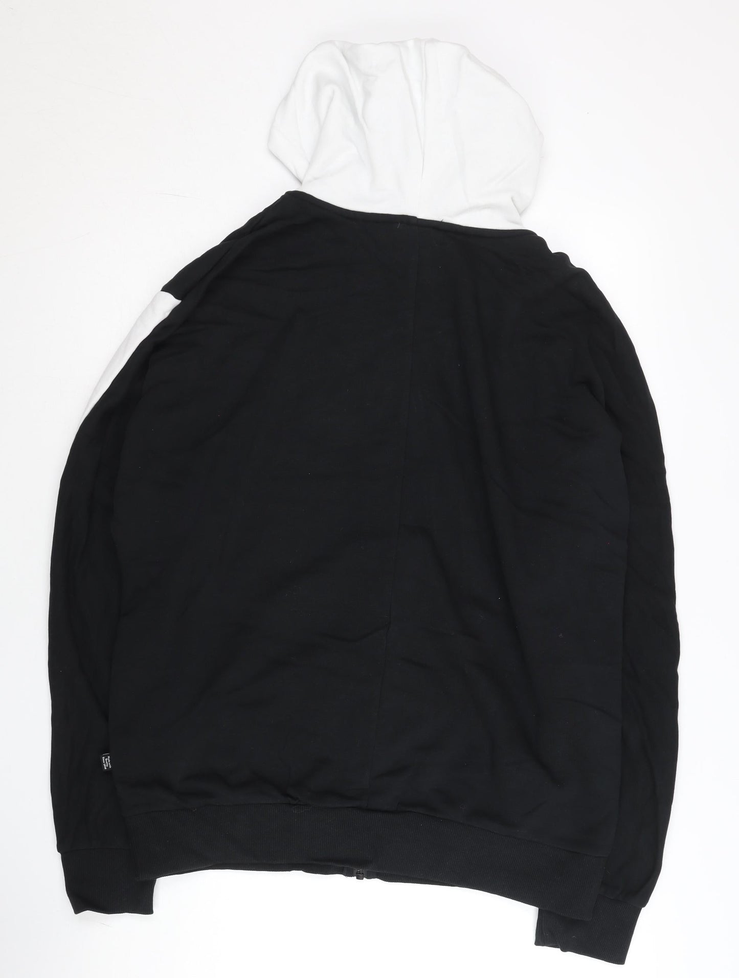 Puma Men's Black & White Full Zip Hoodie Size L Regular Fit