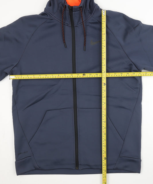 Nike Men's Blue XL Full Zip Dri-FIT Hoodie with Pockets
