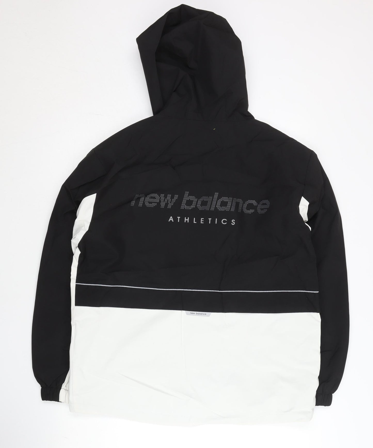 New Balance Men's Black & White Hooded Parka Jacket M Polyester