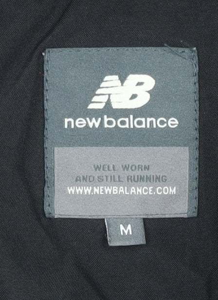 New Balance Men's Black & White Hooded Parka Jacket M Polyester