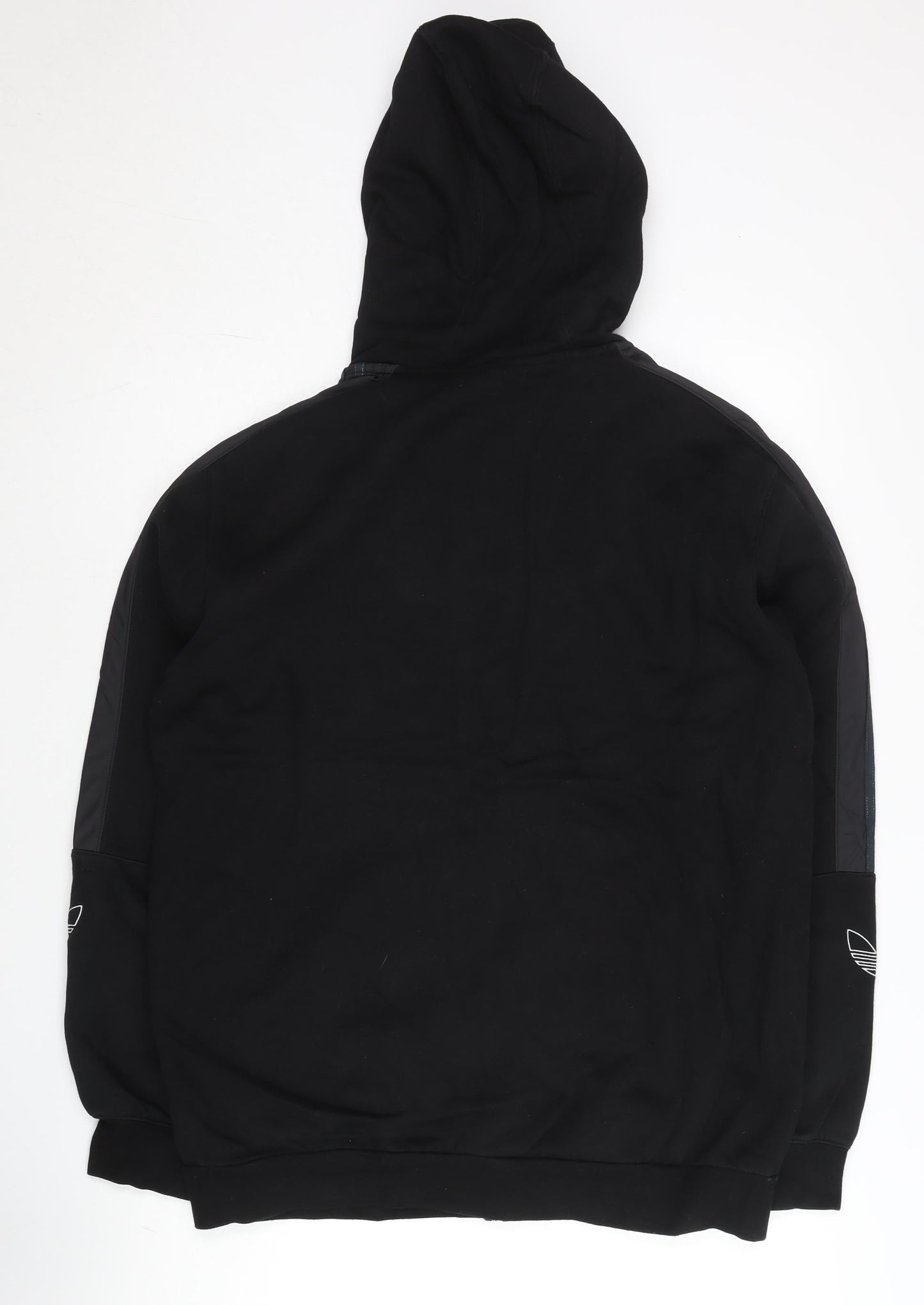 Adidas Men's Black Full Zip Hoodie L Sports Logo Fleece