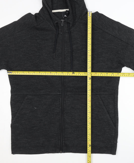 Adidas Men’s Black Full Zip Hoodie L Knit Cotton Blend