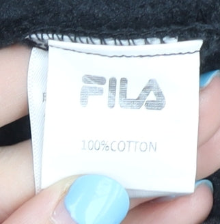 FILA Men’s Black XL Full Zip Hoodie Cotton Logo Graphic